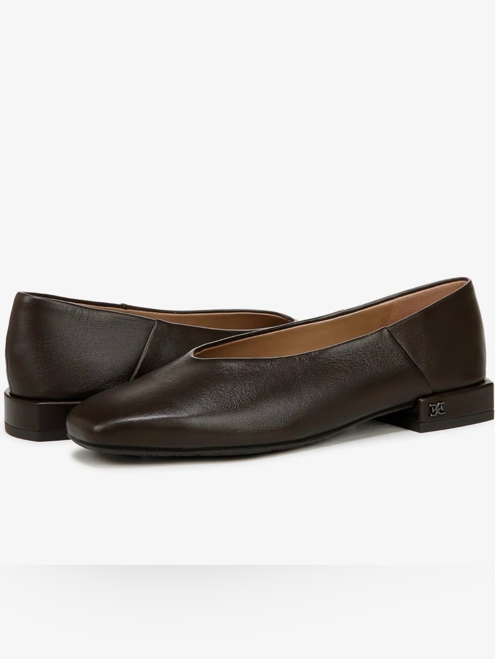 NEW NEVER WORN Sam Edelman Dark Brown Leather Ballet Flats size 8.5